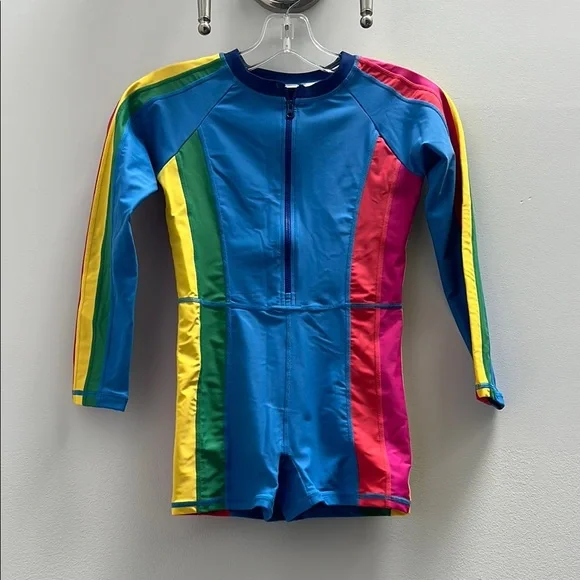 Hanna Andersson Blue and Green Rashguard Swim Shirt - Picture 1 of 5